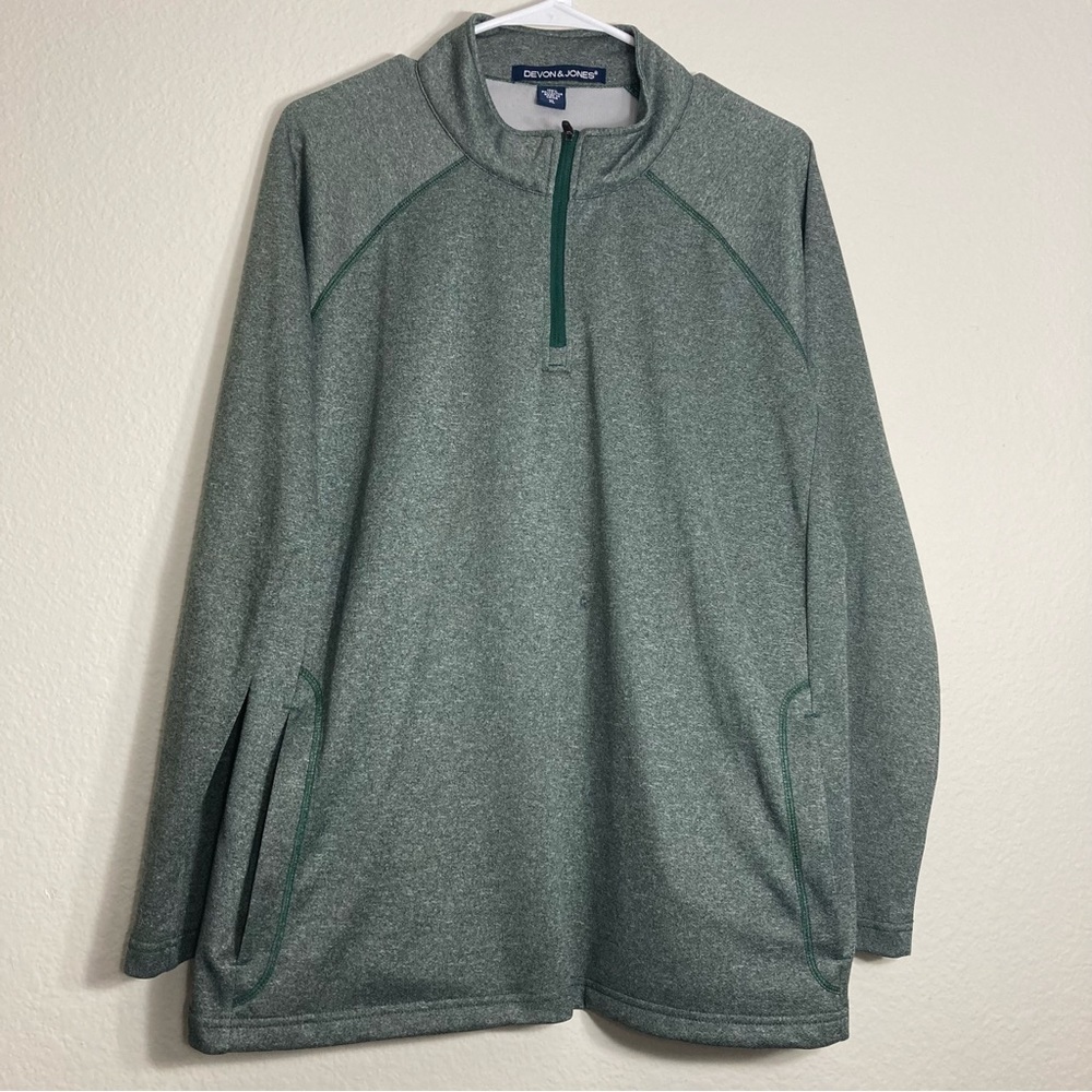 Devon & Jones Quarter Zip Sweater - Gray - XL